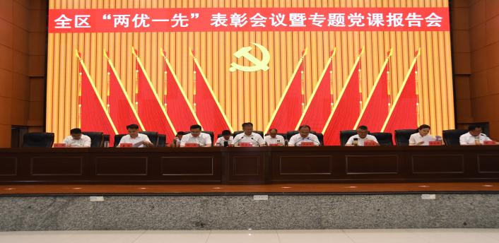 全区“两优一先”表彰大会暨专题党课报告会召开